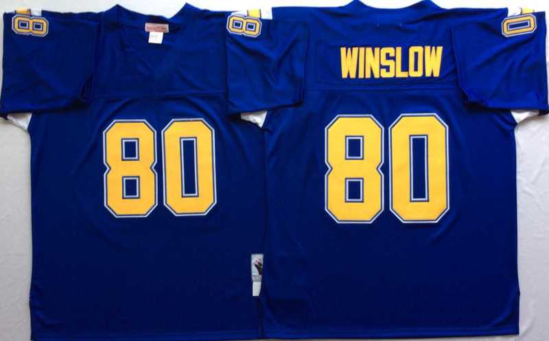 Chargers 80 Kellen Winslow Blue M&N Throwback Jersey->nfl m&n throwback->NFL Jersey
